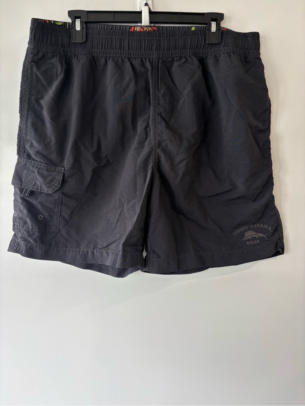 Tommy Bahama Black Men's Swim Trunks with Cargo Pocket